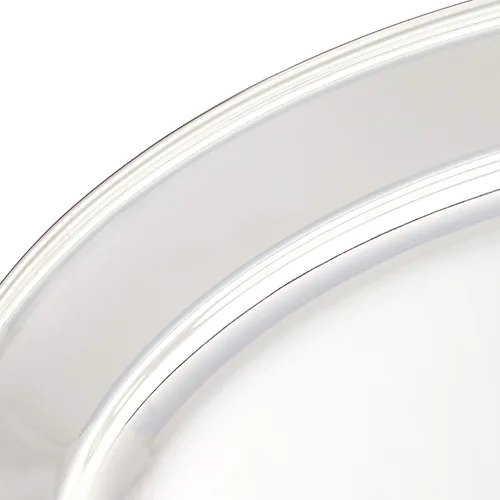 Vista 4 de Winco - Plato ovalado de acero inoxidable (18" x 11 1/2")