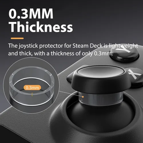 Vista 4 de (4 Pack) Miimall Compatible with Steam Deck Joystick Protectors, Invisible Elastic Clear TPU Anti-Wear Protector Ring for Steam DeckXbox PS4 PS5