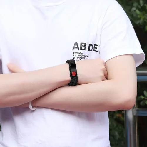 Vista 42 de Pulsera de alerta médica Paracord para hombres y mujeres Pulsera de identificación médica de acero inoxidable con hebillas de liberación lateral