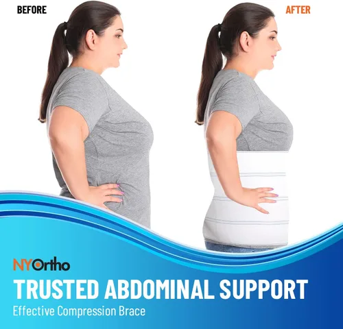 Vista 6 de NYOrtho Faja abdominal bariátrica, envoltura elástica de 12 pulgadas de ancho para hombres y mujeres de talla grande, ropa de compresión postcirugía