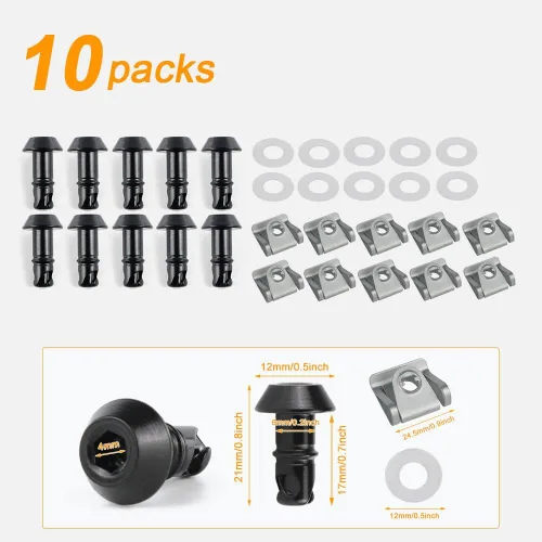 Vista 6 de Xitomer 17mm Universales Tornillos de Liberación Rápida/Pernos de Carenado/Espárragos/Con Clips de Separación de 1/4 de Vuelta Rápida Compatibles