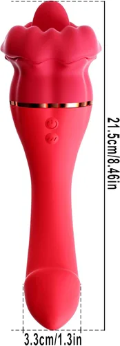 Vista 8 de Juguetes sexuales con vibrador de punto G, juguete sexual femenino adulto con 10 frecuencias vibratorias y 10 frecuencias de lamer la lengua