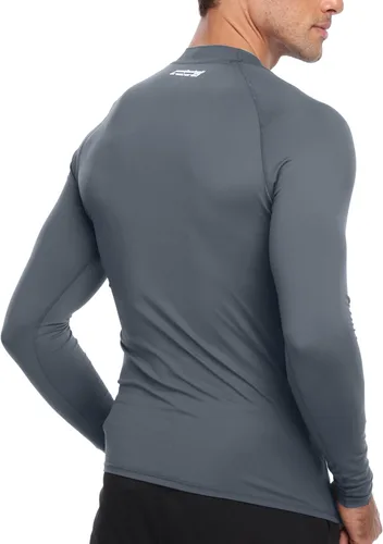 Vista 4 de AXESEA - Camiseta de natación para hombre de manga larga con protección solar UPF 50+
