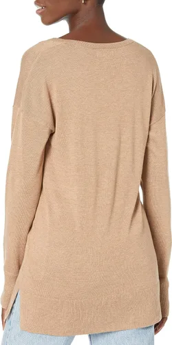 Vista 3 de Tienda Essentials Women's Lightweight Long-Sleeve V-Neck Tunic Sweater (Available in Plus Size)