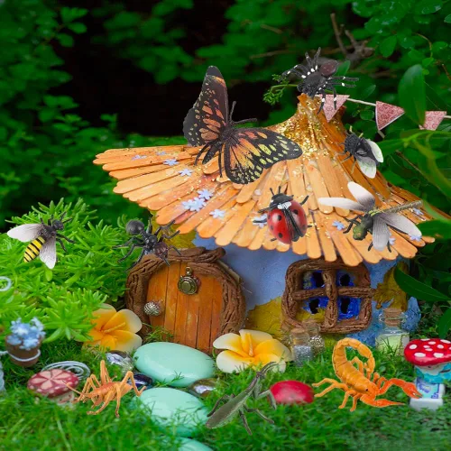 Vista 5 de Juguete realista de insectos e insectos para niños, 12 piezas de figuras de insectos de plástico grandes para niños con hormiga, mariquita, abeja