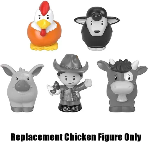 Vista 5 de Pieza de repuesto para el paquete de figuras de granjero y animales de Fisher-Price - GNM36 ~ Juguete de repuesto de pollo/gallo