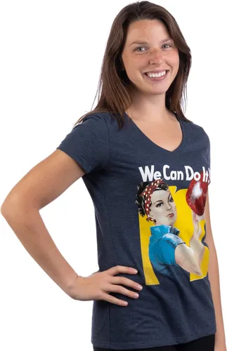 Vista 3 de Rosie The Bowler - Camiseta divertida con cuello en V para mujer