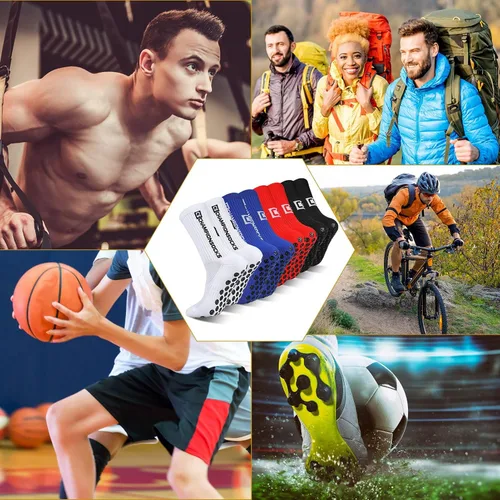 Vista 7 de DragonflyDreams 4 pares de calcetines deportivos antideslizantes para hombre, calcetines deportivos antideslizantes para hombres, calcetines