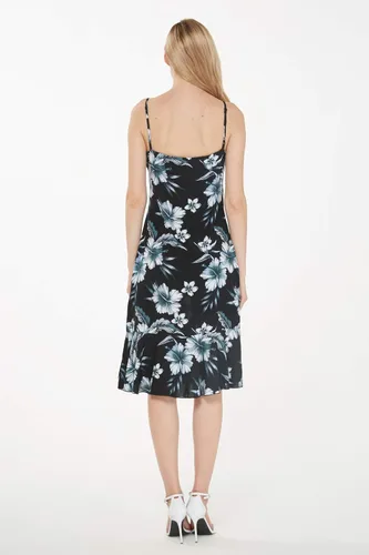 Vista 2 de Hawaii Hangover Vestido hawaiano con volantes de sirena en flor para mujer