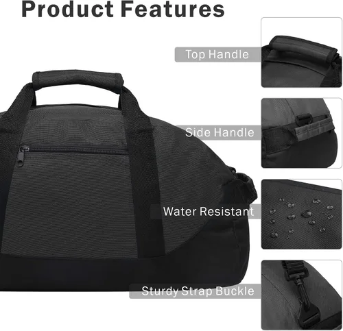 Vista 5 de BuyAgain Bolsa de lona de 18 pulgadas, bolsa deportiva de viaje para gimnasio con asa superior para hombres o mujeres
