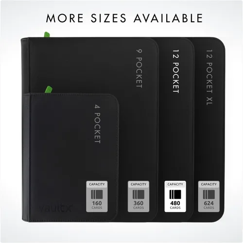 Vista 7 de Vault X Carpeta de tarjetas coleccionables con cremallera de 12 bolsillos Negro