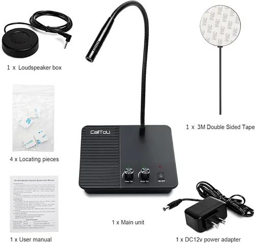 Vista 8 de CallToU Sistema de intercomunicación con altavoz de ventana, intercomunicación de 2 vías, antiinterferencia, micrófono, contador, intercomunicador