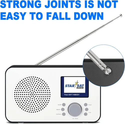 Vista 4 de Bingfu Antena telescópica de 25.6 in AM FM de 25.6 in, repuesto de antena de radio portátil (paquete de 2) compatible con radio portátil