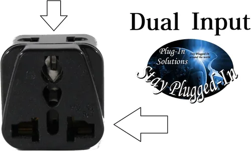 Vista 4 de Adaptador de enchufe de viaje de EE. UU. a India para EE. UU./Universal a Asia tipo E (C/F), enchufes de CA M y D, paquete de 3