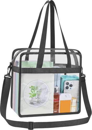 Vista 16 de USPECLARE Clear Tote Bag for Stadium Events, 12x6x12 Transparent Stadium Bag for Work, Sports Games,Gym，Concerts