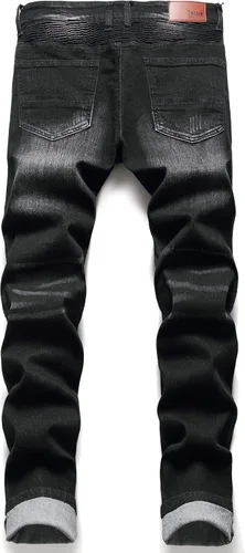 Vista 2 de AITITIA Jeans de motociclista de ajuste regular para hombre