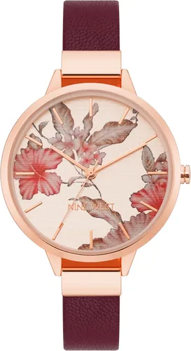 Vista 10 de Nine West Reloj de mujer con esfera floral y correa lisa