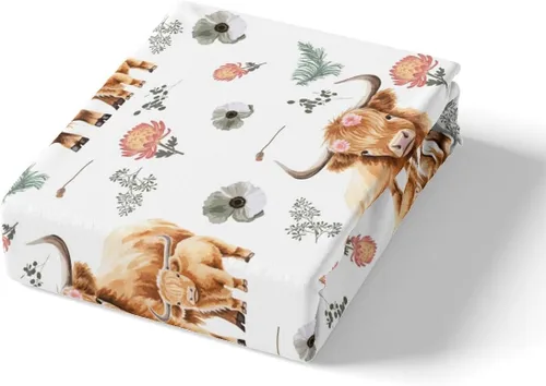 Vista 5 de Feelyou Highland Cattle - Juego de funda de edredón de vacas, flores y hojas, 1 funda de edredón y 1 funda de almohada, tamaño individual