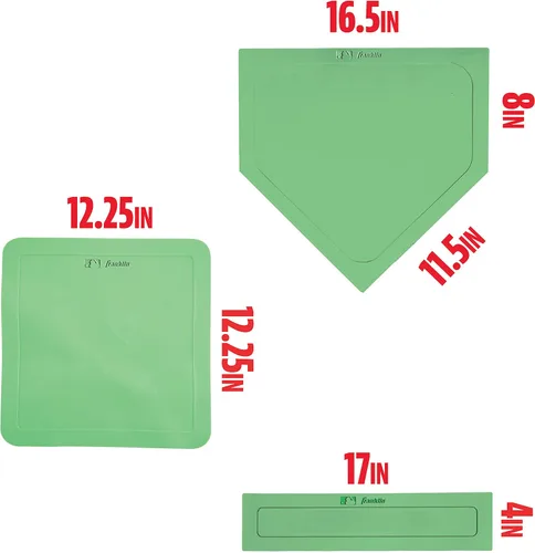 Vista 2 de Franklin Sports MLB Throw Down Baseball Bases with Home Plate + Pitcher's Rubber - Backyard Rubber Base Set Perfect for Baseball, Teeball + Kickball