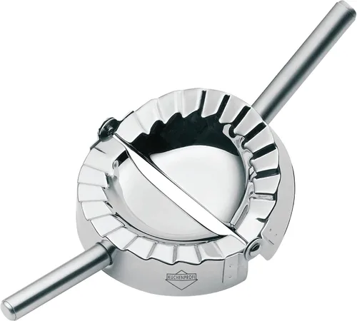 Vista 9 de Küchenprofi Máquina para hacer ravioles, Pierogi y albóndigas, prensa de pasta y pastelería de acero inoxidable 18/8, perfecta para moldear y sellar