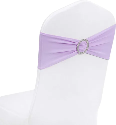 Vista 19 de Peomeise - 25 bandas elásticas de elastano negro para sillas con hebilla deslizante, para decoración de bodas y fiestas
