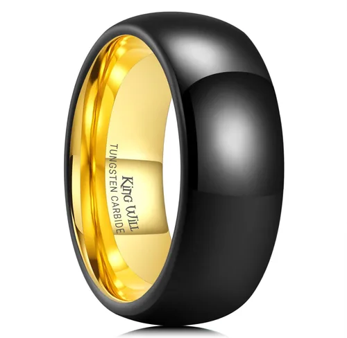Vista 125 de King Will Alianza de boda de carburo de tungsteno para hombres y mujeres, anillos de promesa para parejas abovedados de alto pulido