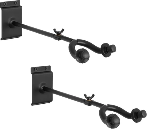 Vista 7 de STRICH SMH-02A - Percha de pared compacta para guitarra, paquete de 2 unidades, gancho de metal ajustable multiángulo de brazo corto para una