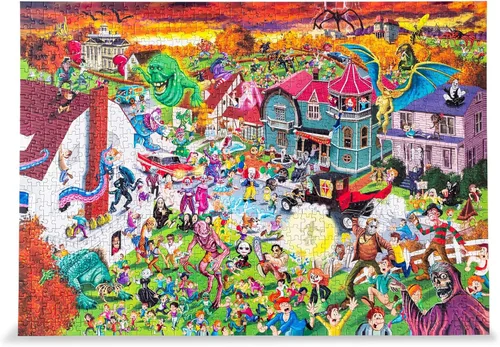 Vista 9 de Alien Attack Sci-Fi Classics - Rompecabezas de 1000 piezas para adultos, rompecabezas interactivo, juguetes y juegos educativos, kit de construcción