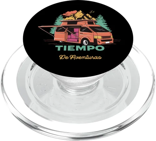 Vista 7 de Tiempo De Aventuras Camper Van Travel PopSockets Adhesive PopGrip