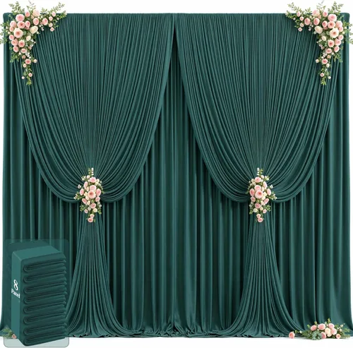 Vista 31 de 20 pies x 12 pies Cortinas de Telón de Fondo Azul Bebé Sin Arrugas para Bodas y Fiestas, Telón de Fondo de Tela Azul, Cortinas para Bodas