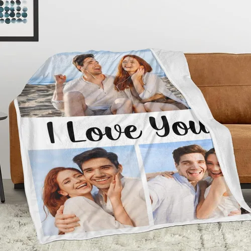 Vista 2 de Mantas personalizadas con foto, manta de fotos personalizada, mantas personalizadas con imagen, regalos personalizados para mujeres, hombres