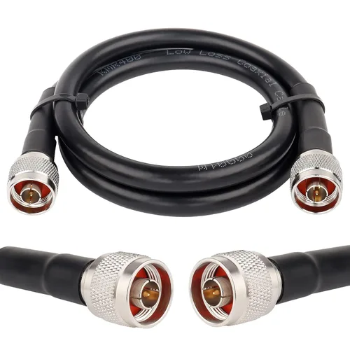 Vista 6 de XRDS -RF Cable de extensión coaxial macho N a N macho de 2 pies, baja pérdida KMR400 tipo N