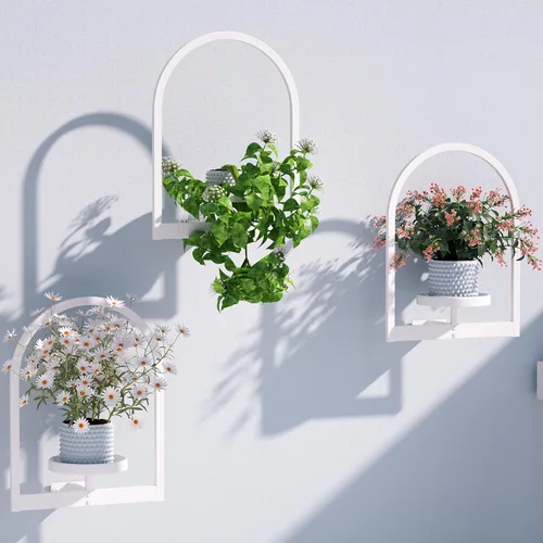 Vista 11 de Flenpptly Soporte para plantas de pared, maceta de pared para plantas de interior, estantes de ventana para múltiples plantas en interiores