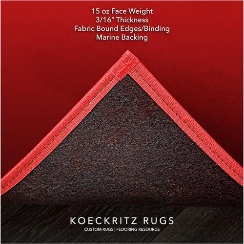 Vista 3 de KOECKRITZ Alfombra pasillo 4'x50' interior/exterior duradero suave - rojo