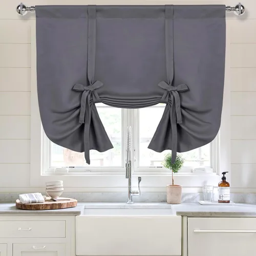 Vista 72 de DWCN Cortinas Opacas - Persiana Enrollable con Lazos para Ventana, Aislamiento Térmico, Oscurecimiento de Habitación, Cortinas con Bolsillo