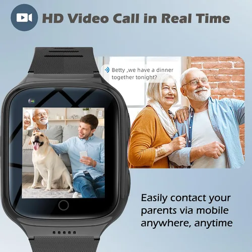 Vista 3 de Ancianos 4G GPS Smart Watch Impermeable Senior Seguimiento en tiempo real Teléfono Videollamada SOS Alarma de emergencia Mensaje de voz Geo-Fence