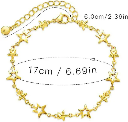 Vista 43 de Delicadas pulseras de oro para mujer, chapado en oro 18, ajustable, mal de ojo, mariposa, cuentas, perla, corazón, turquesa, hecha a mano para mujer