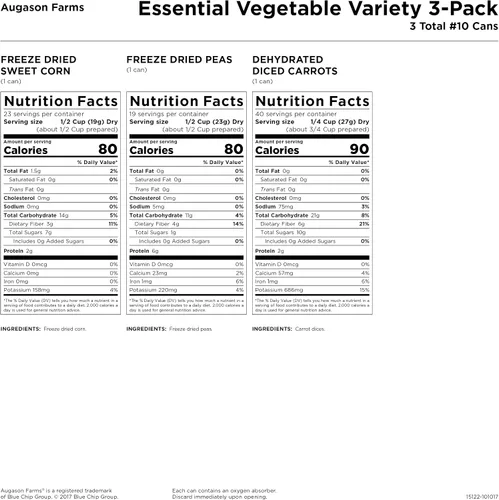 Vista 3 de Augason Farms Kit de variedad de verduras, 1 paquete