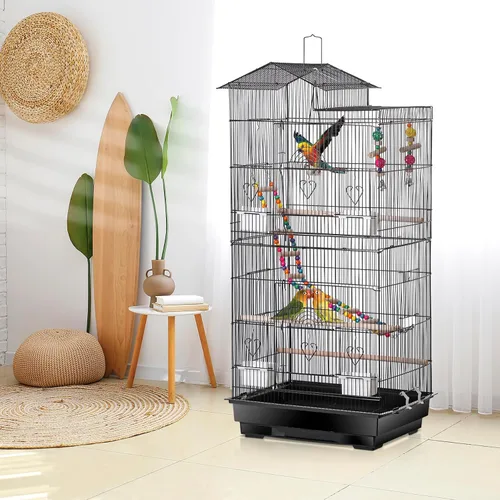 Vista 4 de ZENY Jaula grande de 39 pulgadas para pájaros de loro pequeño cuáquero, cacatúa, canario, sol, periquito, mejilla, pinzón, periquitos, periquitos