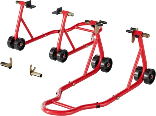 Vista 8 de SPECSTAR Soporte para motocicleta, capacidad de 441 libras, elevador de rueda trasera con bobina giratoria ajustable U+L, soporte resistente