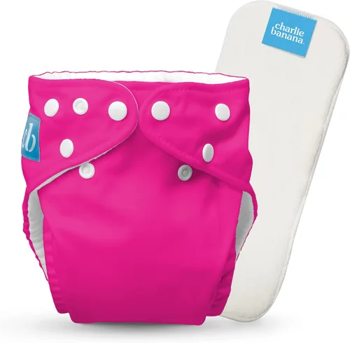 Vista 41 de Charlie Banana Pañales de tela, reutilizables, lavables, ajustables, talla única, para bebés y niños pequeños, con inserto absorbente, aviador