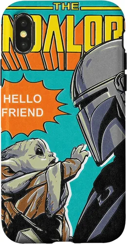 Vista 5 de Funda para iPhone 14 Pro Max Star Wars The Mandalorian Mando y el Niño
