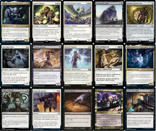 Vista 2 de Elite Commander Enchantment Aura Deck - Orzhov Negro Blanco - Eriette, The Charmed Apple - EDH cEDH - 100 cartas - Magic The Gathering Deck - Muy