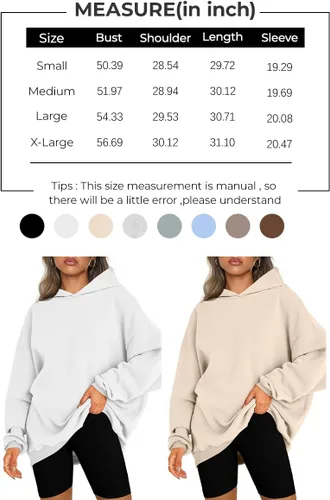 Vista 5 de EFAN Sudaderas con capucha de gran tamaño para mujer, sudaderas de forro polar con capucha, suéteres casuales y cómodos, ropa de moda de otoño 2023
