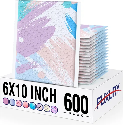 Vista 17 de Fuxury Sobres acolchados de burbujas de 6 x 10 pulgadas, paquete de 100 Azul degradado