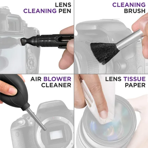 Vista 8 de Altura Photo Kit profesional de limpieza de cámara para cámaras DSLR APS-C y sin espejo, limpiador de lentes y sensores, incluye funda, aerosol