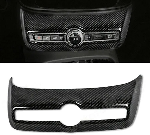 Vista 4 de Lirun Interior Center Console Conditioning AC Panel Cover Trim for Volvo XC40 2018-2020, Carbon Fiber Look