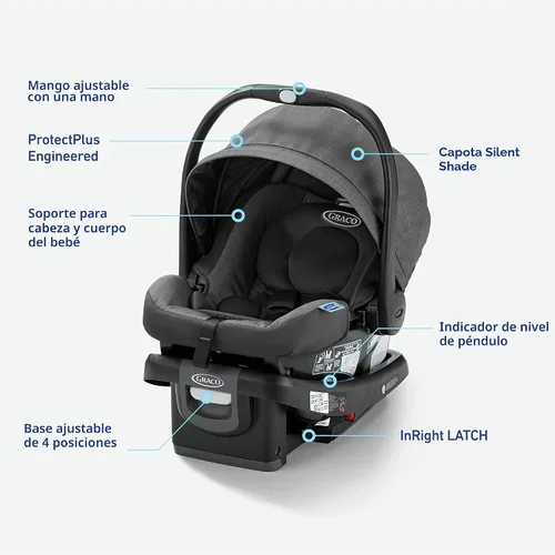 Vista 6 de Graco® SnugRide DLX - Asiento infantil para automóvil con tecnología de pierna de carga, Astaire
