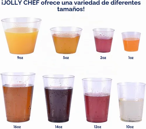 Vista 6 de JOLLY CHEF Paquete de 500 vasos de chupito de plástico de 1 oz, vasos de 1-transparente-500