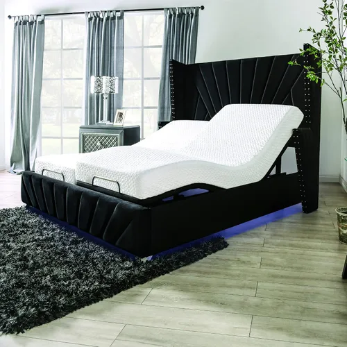 Vista 3 de HOMES: Inside + Out Tranquil - Marco de cama ajustable de metal moderno y tamaño King y control remoto inalámbrico con posiciones programables